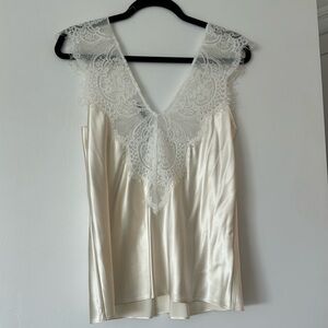 Co silk and lace top